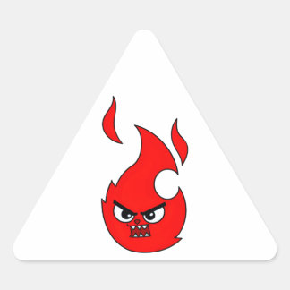 Fire emoji funny gifts triangle sticker