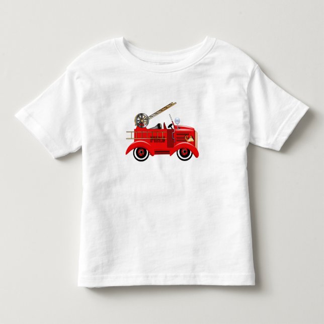 Fire Engine "add your own Name" Toddler T-Shirt (Front)