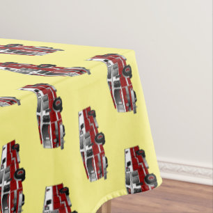 Fire engine cartoon illustration tablecloth