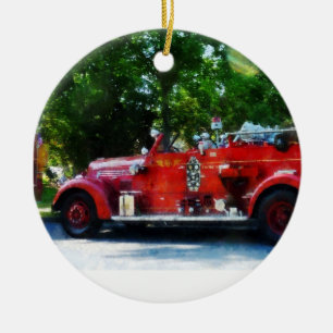 Fire Engine Ceramic Tree Decoration