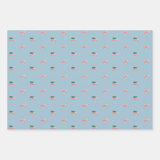 Fire Engine Christmas Parade Wrapping Paper Sheet