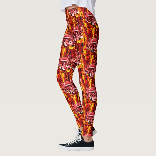 Fire Engine Fire Storm, Leggings (Left)