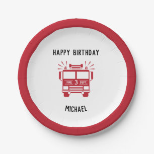 Fire Engine   Fire Truck Birthday Party Plates