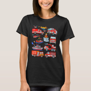 Fire Engine Firefighter Fire Engines Blue Light T-Shirt