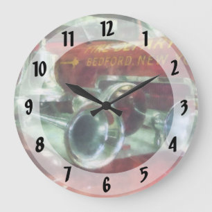 Fire Engine Horns and Bell Large Clock