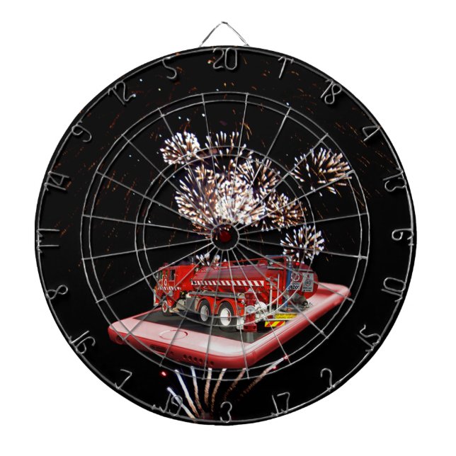 Fire Engine Illusion Art, Dartboard (Front)