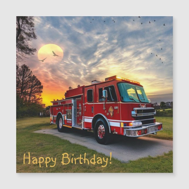 Fire Engine Magnetic Card (Front)