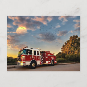Fire Engine Postcard