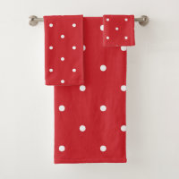 Fire Engine Red and white dots