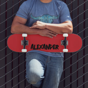 Fire Engine Red Modern Name   Classic Trendy  Skateboard