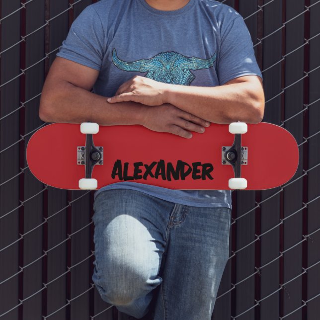 Fire Engine Red Modern Name | Classic Trendy  Skateboard (Outdoor 3)