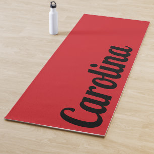 Fire Engine Red Modern Name Stylish Simple Yoga Mat