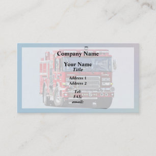Fire Engine Turning the Corner Business Card