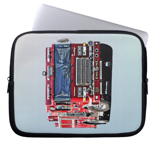 Fire Engine Turning the Corner Laptop Sleeve (Front)
