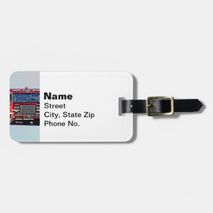 Fire Engine Turning the Corner Luggage Tag