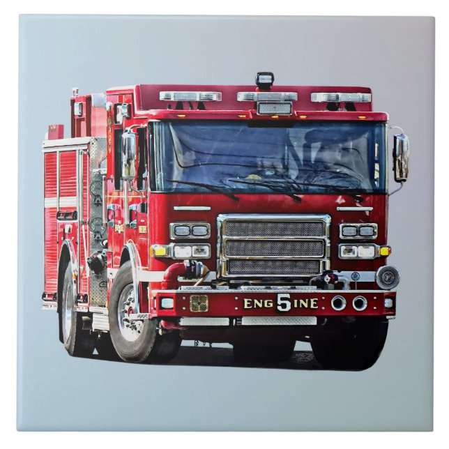 Fire Engine Turning the Corner Tile (Front)