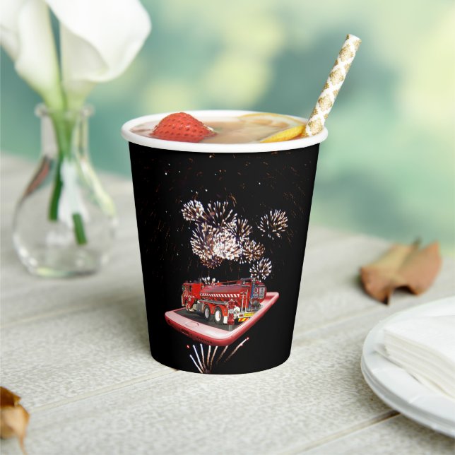 Fire Engine With Fire Works, Paper Cups (Insitu)