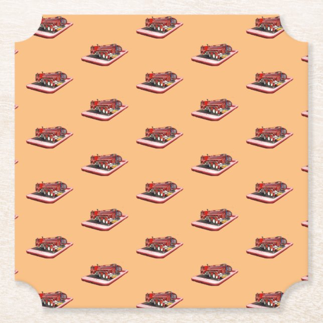 Fire Engines On Speed Dial Paper Coaster (Front)