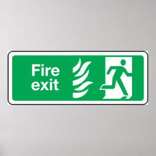 Fire Exit Safety Sign Emergency Evacuation