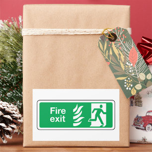 Fire Exit Sign Rectangular Sticker