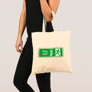 Fire Exit Sign Tote Bag