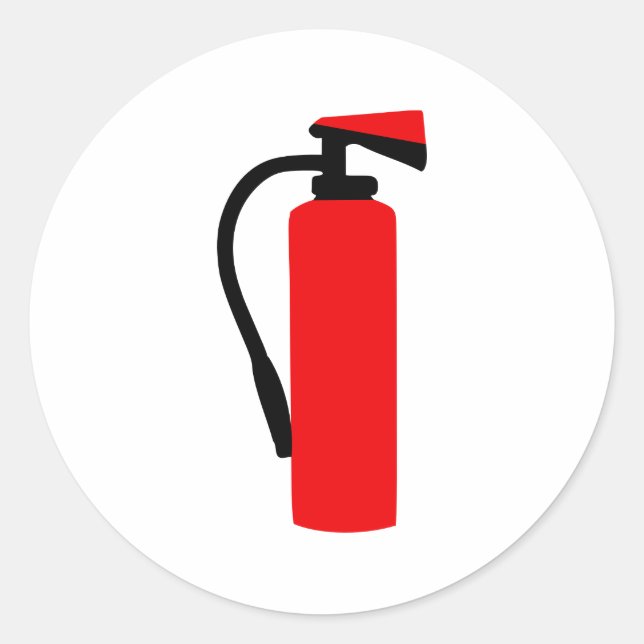 Fire extinguisher classic round sticker (Front)