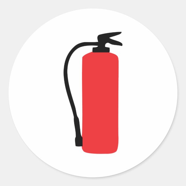 fire extinguisher classic round sticker (Front)