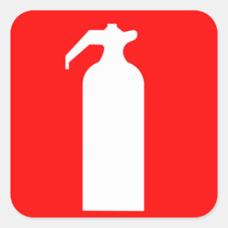 Fire Extinguisher Decals Square Sticker