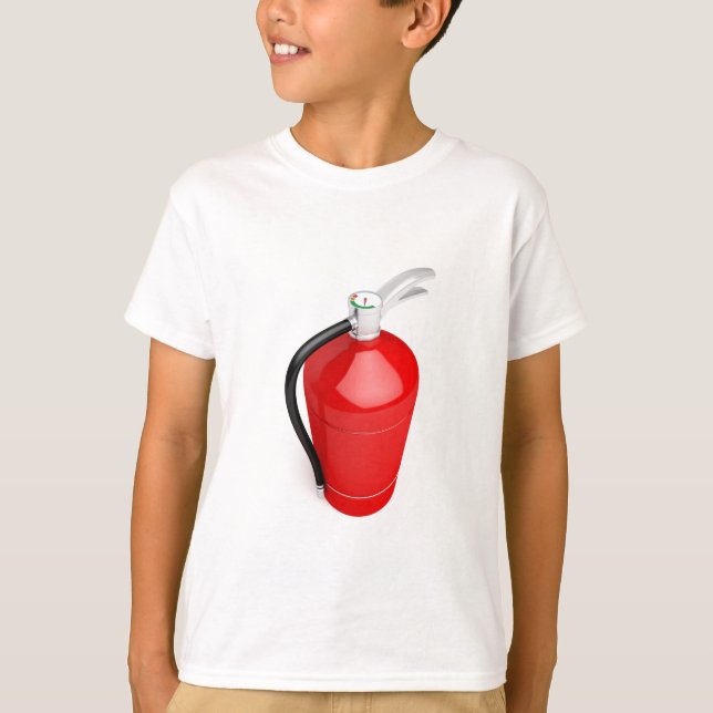 Fire extinguisher on white T-Shirt (Front)