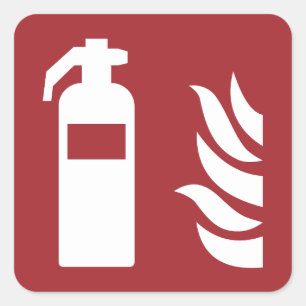 Fire Extinguisher Safety Sign Square Sticker