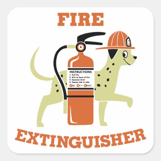 Fire Extinguisher Square Sticker (Front)