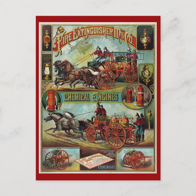 Fire Extinguishers and Chemical Engines Postcard (Front)