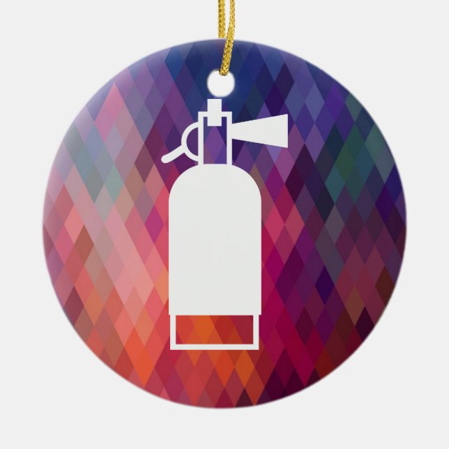 Fire Extinguishers Minimal Ceramic Tree Decoration (Front)