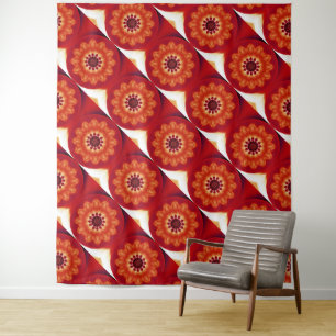 Fire Feather Dream Catcher Red 10 Tapestry