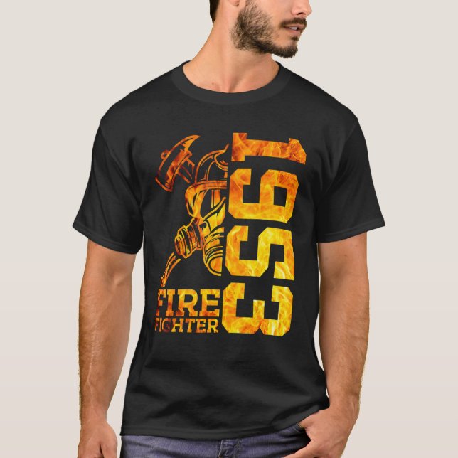 Fire Fighter 1953 69 Years Fire Brigade 69th Birth T-Shirt (Front)