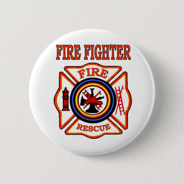 FIRE FIGHTER 6 CM ROUND BADGE (Front)