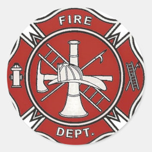 Fire Fighter Badge Classic Round Sticker
