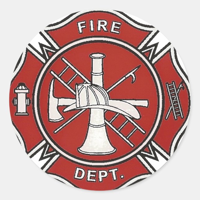 Fire Fighter Badge Classic Round Sticker (Front)