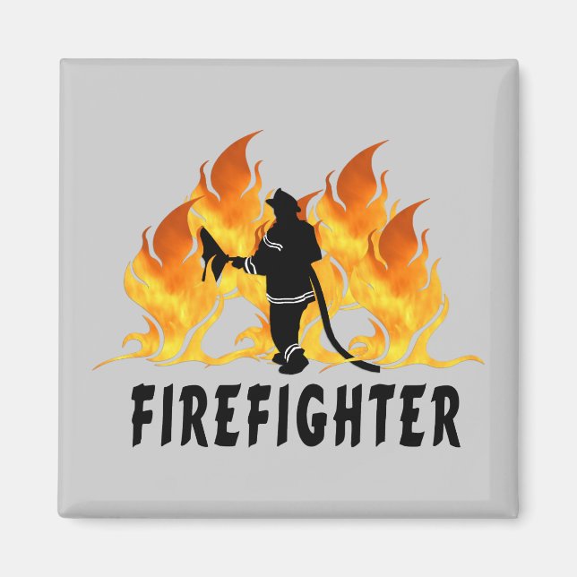 Fire Fighter Flames Magnet (Front)