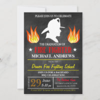 Fire Fighter Graduation Invitation