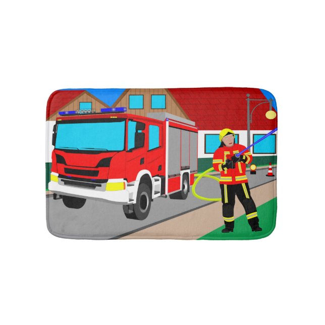 Fire fighter in use during fire extinguishing bath mat (Front)