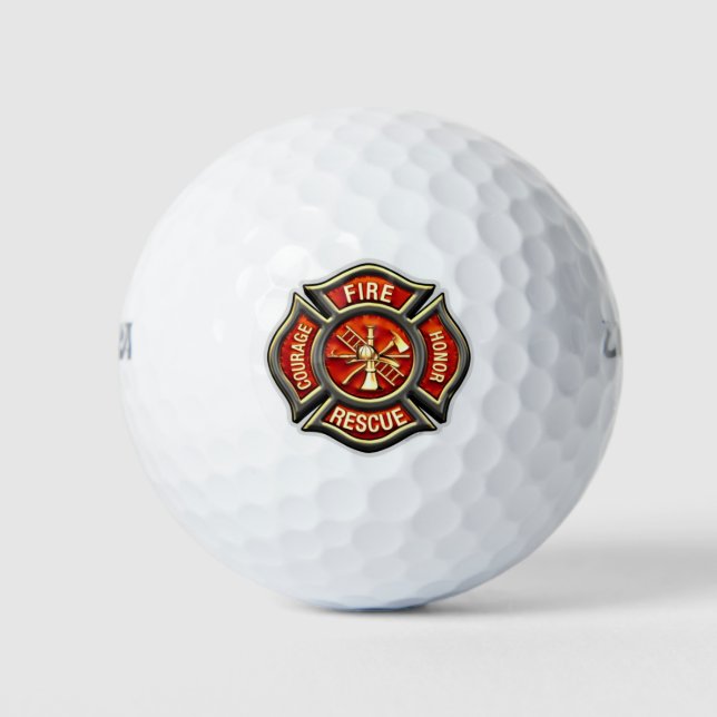 Fire Fighter Maltese Cross Wilson 500 Golf Ball (Front)