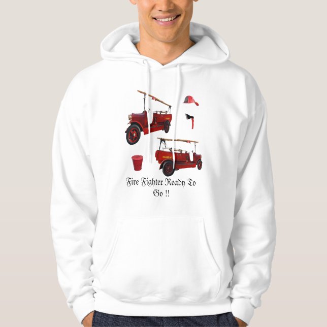 Fire Fighter Ready To Go Logo, Hoodie (Front)