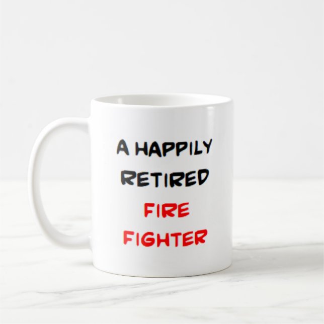 fire fighter retired coffee mug (Left)