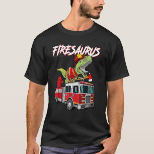 Fire Fighter Saurus Firesaurus Rex  Fireman T-Shirt