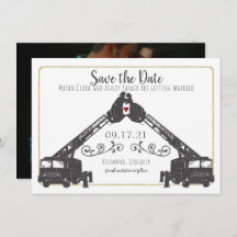 Fire Fighter Save the Date with Photo
