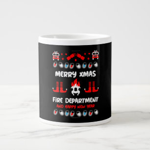Fire-fighter ugly xmas      large coffee mug