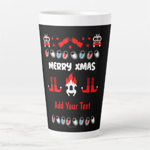 Fire-fighter ugly xmas latte mug