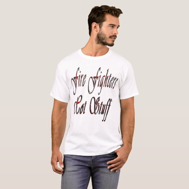 Fire Fighters Hot Stuff Logo, Mens White T-shirt (Front Full)