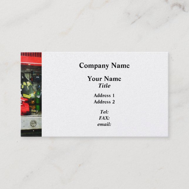 Fire Fighting Gear  - Platinum Finish Business Card (Front)